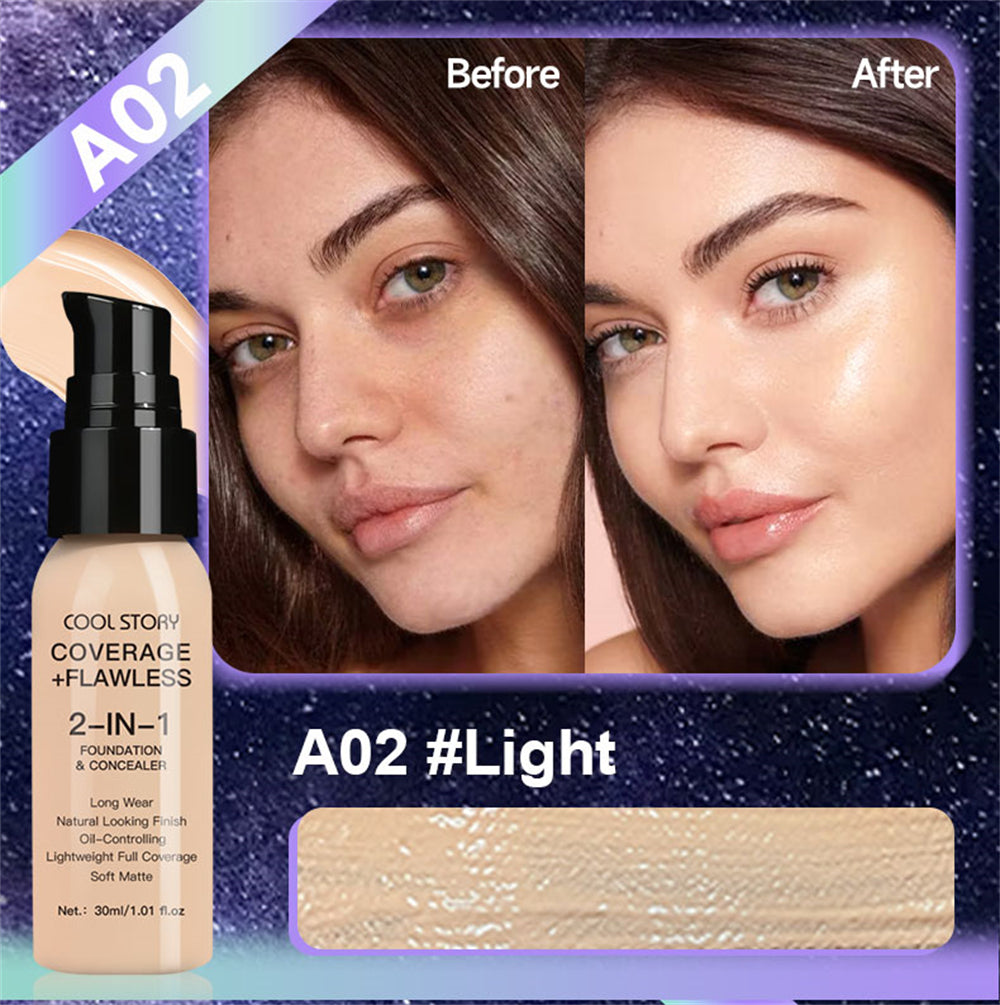 10 Color Lasting Face Foundation  Oil-Control Matte  Liquid Full Coverage Waterproof Hydrating Brighten Concealer