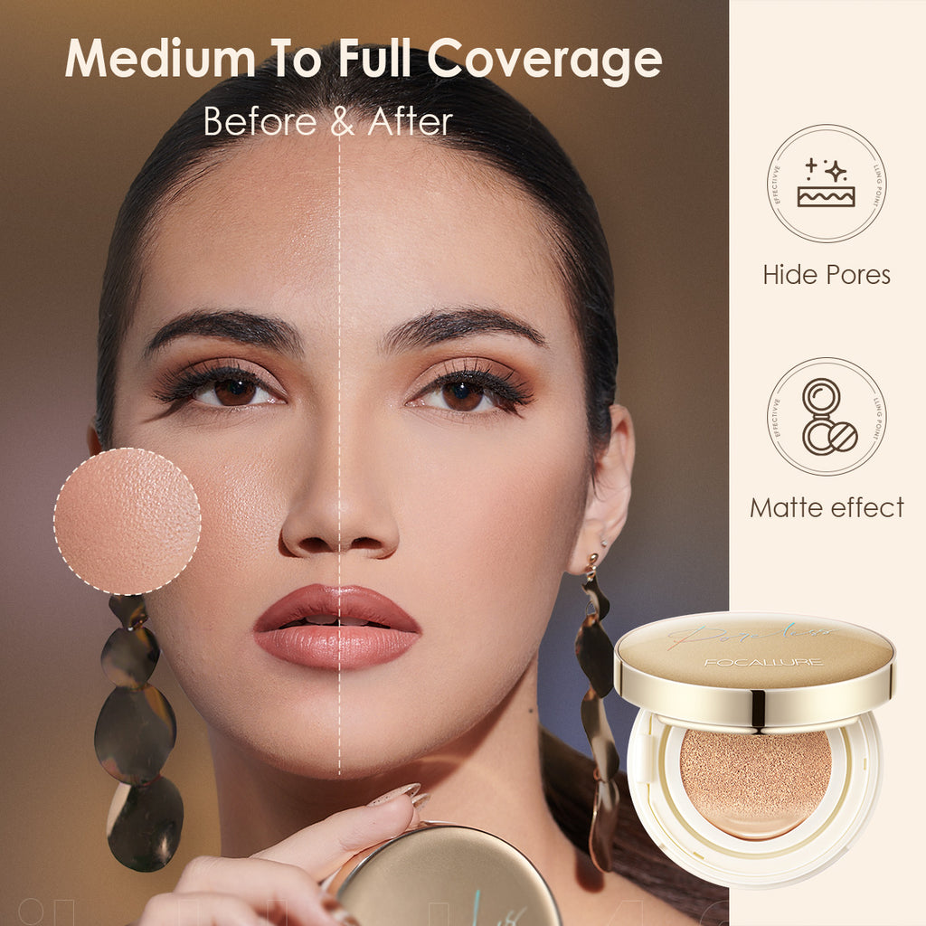 Foundation Air Cushion Waterproof Matte Base Poreless Full Coverage Face Cream Smooth Foundation Cosmetics
