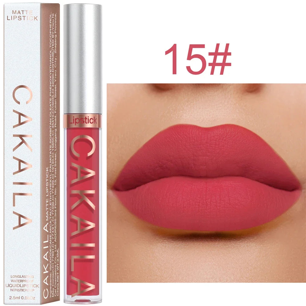 Matte Velvet Lip Glaze Waterproof Long Lasting Not EasyTo Fade Lip Gloss Silky Smooth Lipstick Makeup Sexy Women Lip 