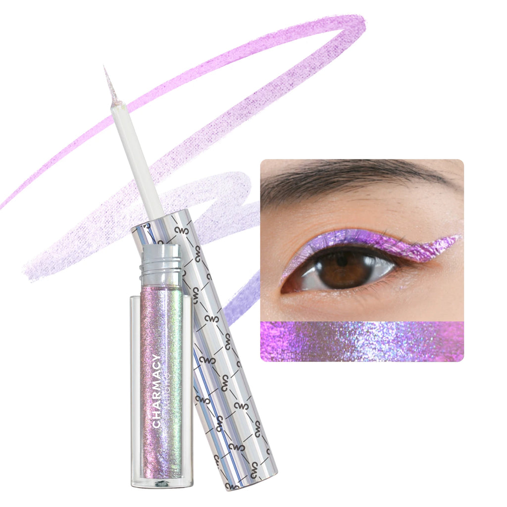 New Color Duochrome Glitter Liquid Eyeliner Waterproof Long-lasting Ultra-Fine Tip Smudge-proof Eye Liner Makeup