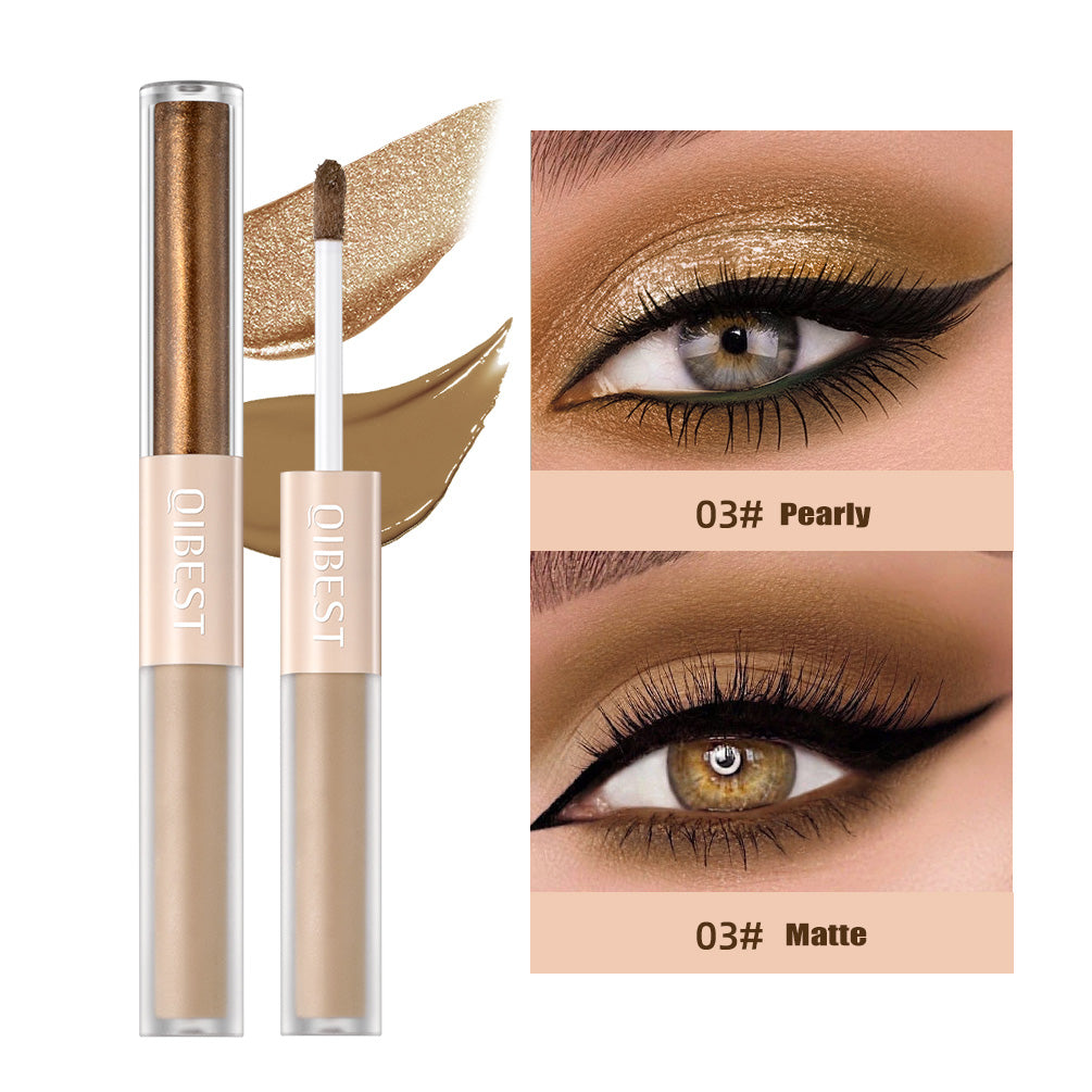 2 In 1 Stick Pearly Matte Eyeshadow Cream Smooth Nude Eye Makeup Liquid Contour Shadow Stick Waterproof Shimmer High Light Pen