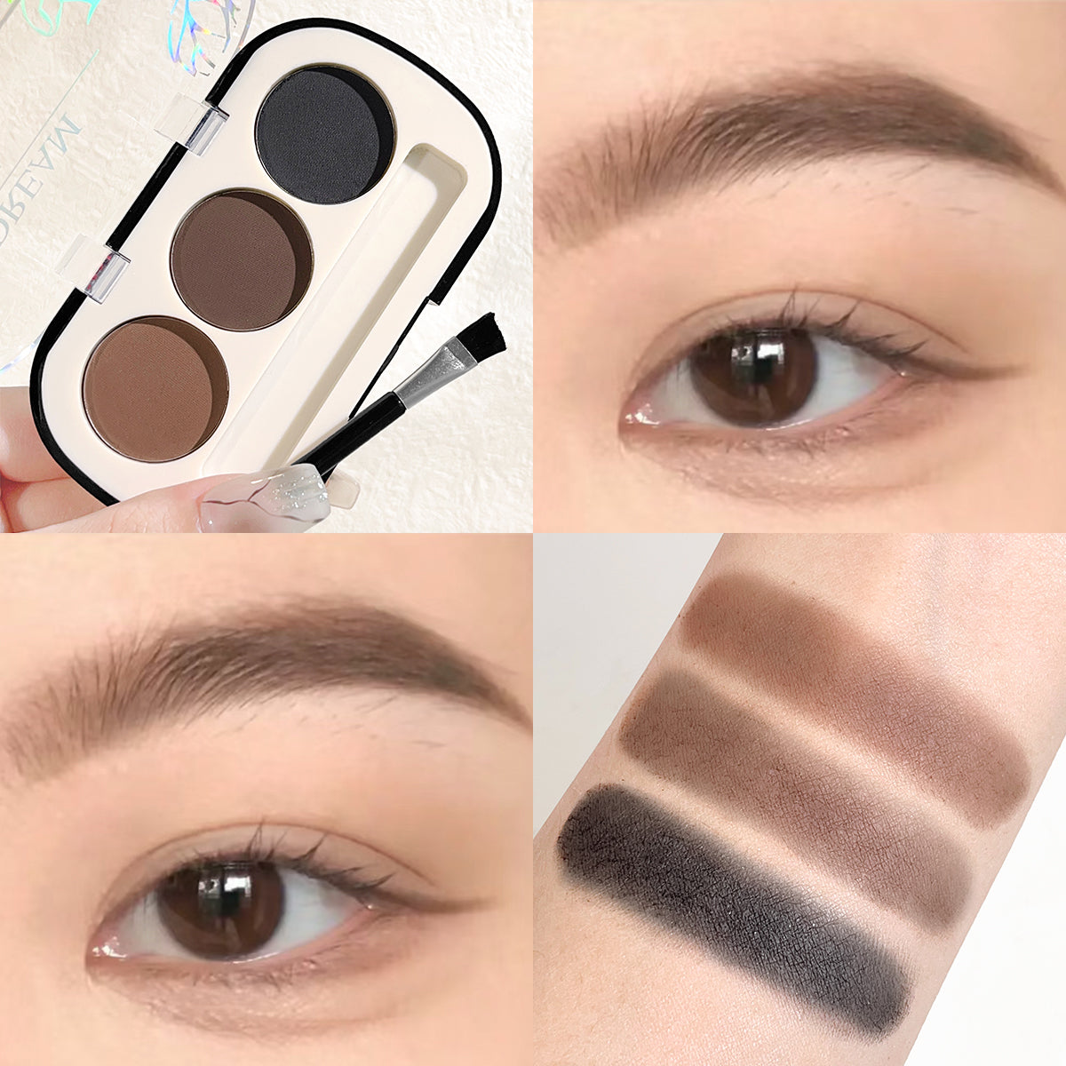 Three-color eyebrow powder pan eyebrow cream lasting waterproof and sweat-proof beginner eyebrow powder female