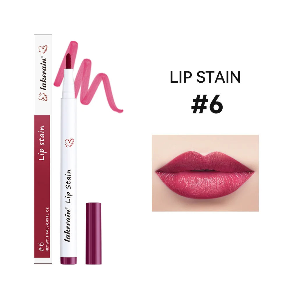 Lip Stain Pencil Liquid Lip Liner Waterproof Plumping Lip Tint Natural Matte Nude Brown Long Lasting Beauty Marker Pen Makeup