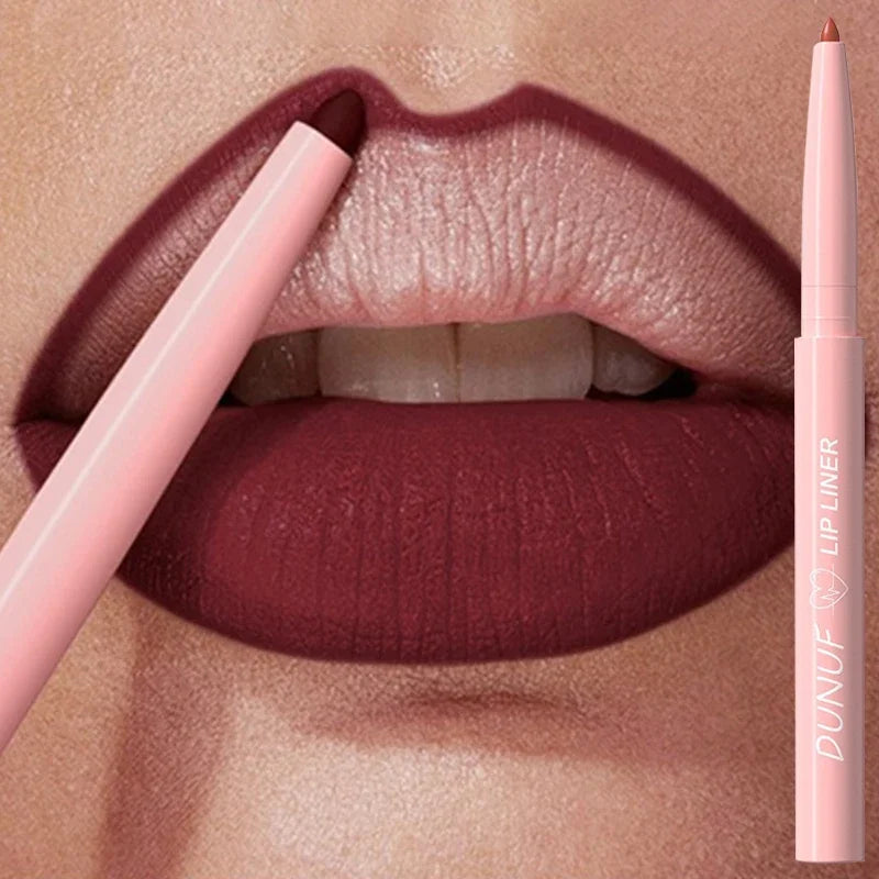 Waterproof Matte Lipliner Pencil Red Contour Tint Lipstick Long Lasting Non-stick Cup Moisturising Lips Makeup
