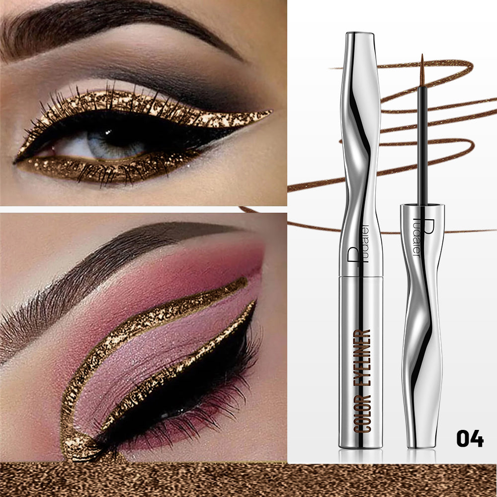 Pearlescent Glitter Powder Eyeliner Liquid Pen   Waterproof Sweat Proof Not Easy to Smudge  Not Caking  Colorful Liquid Eyelin