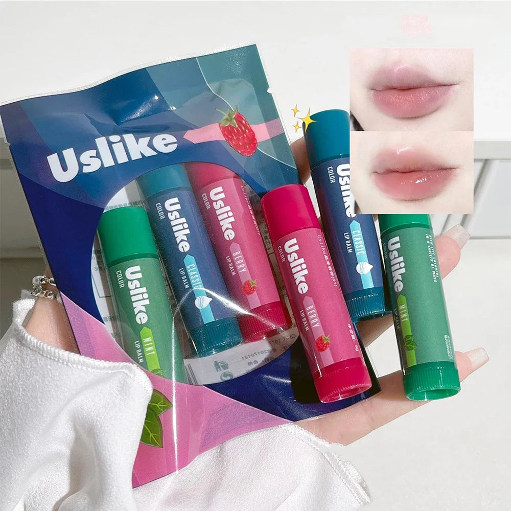 Lip Balm Set Colorless Long Lasting Moisturizing Hydration Lips Mask Stick Reduce Lip Line Lip Care Transparent Lipstick Primer