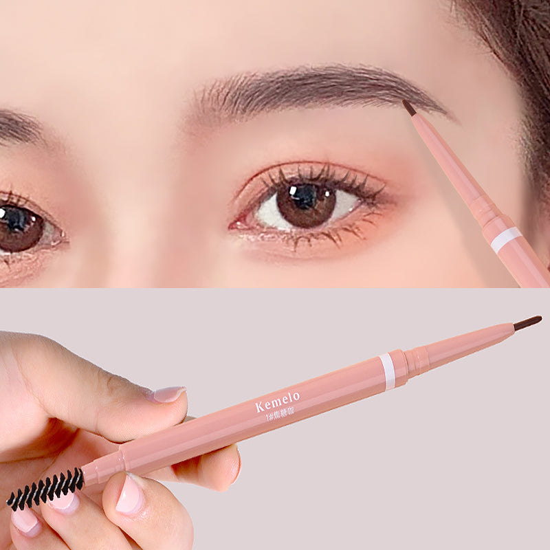 1.5mm Ultra Fine Double-Ended Eyebrow Pencil Automatic Rotating Natural Waterproof Long Lasting Professional Eyebrow Pen Makeup