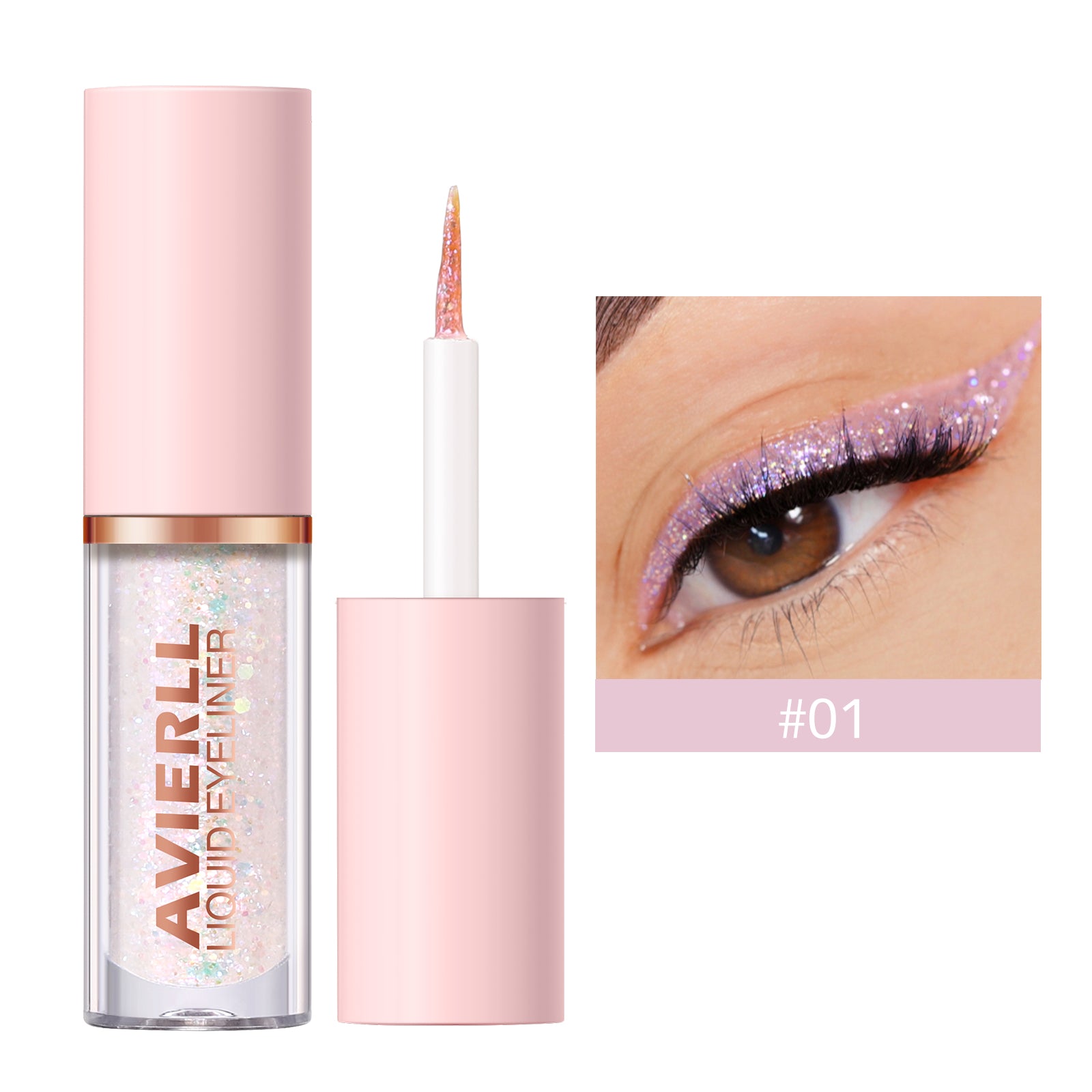 Glitter Liquid Eyeliner Pen - Long-Lasting  Smudge-Proof  Waterproof  Fast-Drying Easy-to-Use Eye Makeup with Golden Colour To