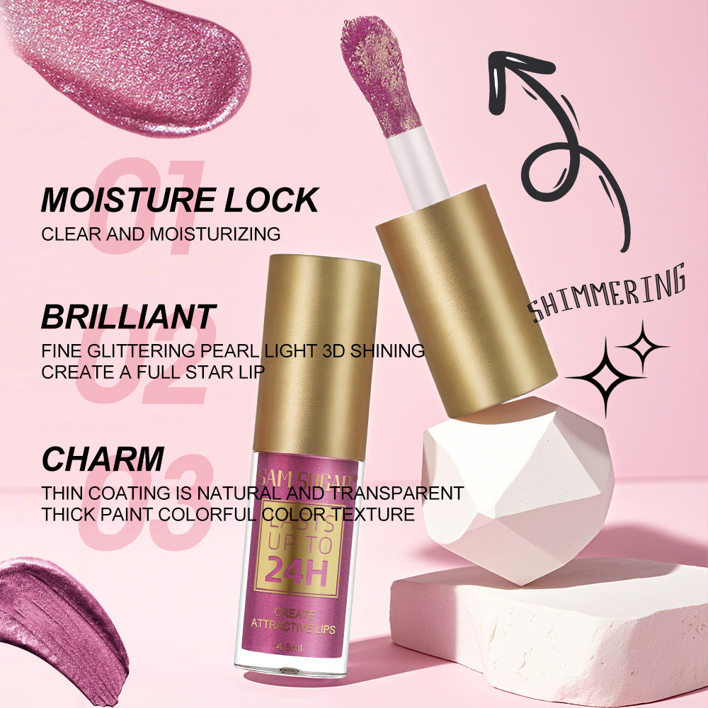 6 Colors Chameleon Lip Gloss Long Lasting Waterproof Non Stick Cup Sweat Proof Pearl Shine Lipstick For Women makeup Cosmetics