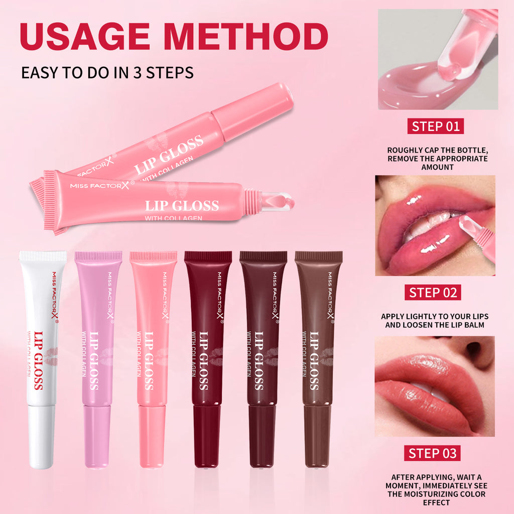 6pcs/box 6-color lip gloss set Unique gift set Long-lasting moisturizing Glossy lip color Valentine’s Day gift Thanksgiving gift