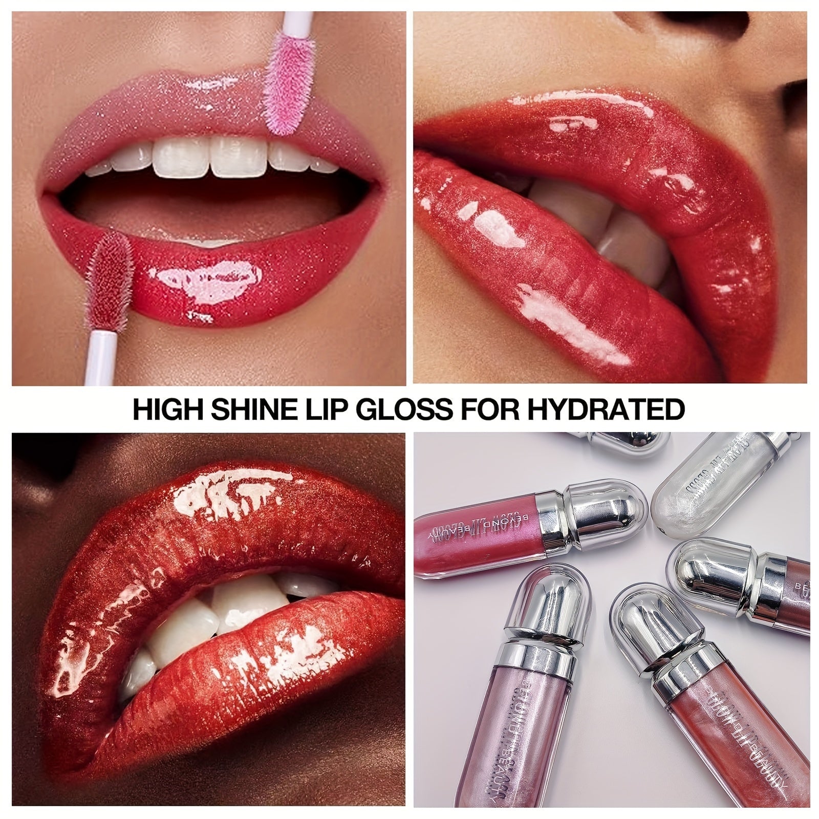 Beauty Moisturizing Lip Gloss with Shimmer - Hydrating Liquid Lip Shine Oil for Adult  Nourishing 3D Effect  Long-Lasting