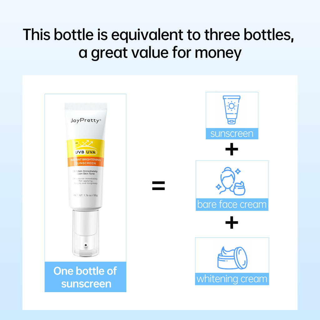 Instant Whitening Face Cream UVB/UVA Tone-up Sunscreen Outdoor Sport Tinted Moisturizer Waterproof Sun Protector Cream