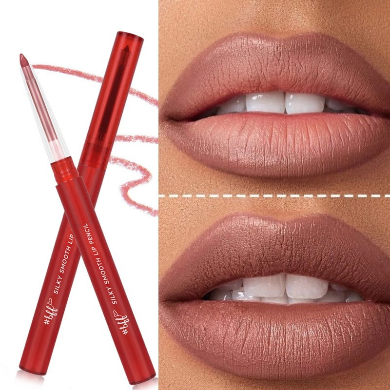 2-in-1 Matte Nude Lip Liner Waterproof Long Lasting Lipstick Pen Pink Purple Velvet Contour Red Lip Tint Line Cosmetic