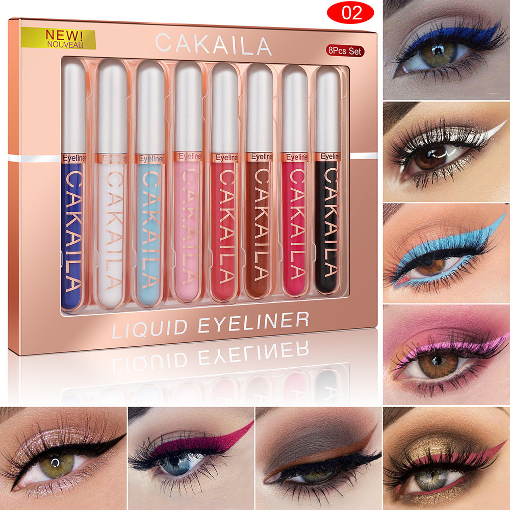 8 Colors Matte Liquid Eyeliner Set Neon Colorful Pigmented Long-lasting Smudgeproof & Waterproof Eye Liner Makeup For Women