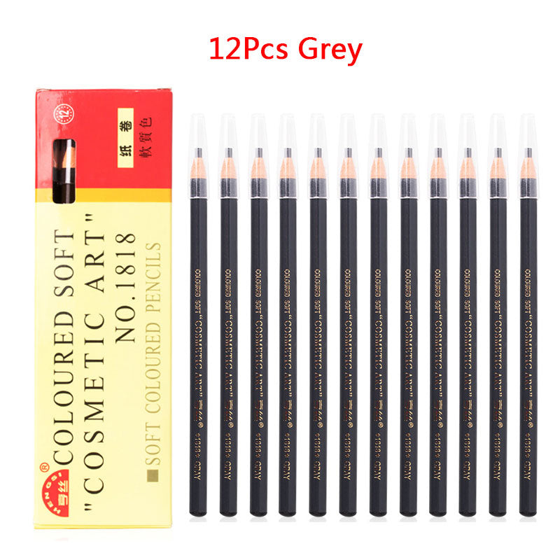 12Pcs/set Eyebrow Pencil Cosmetics for Makeup Tint Waterproof Microblading Pen Long Lasting Waterproof Blonde Brown Eye Brow