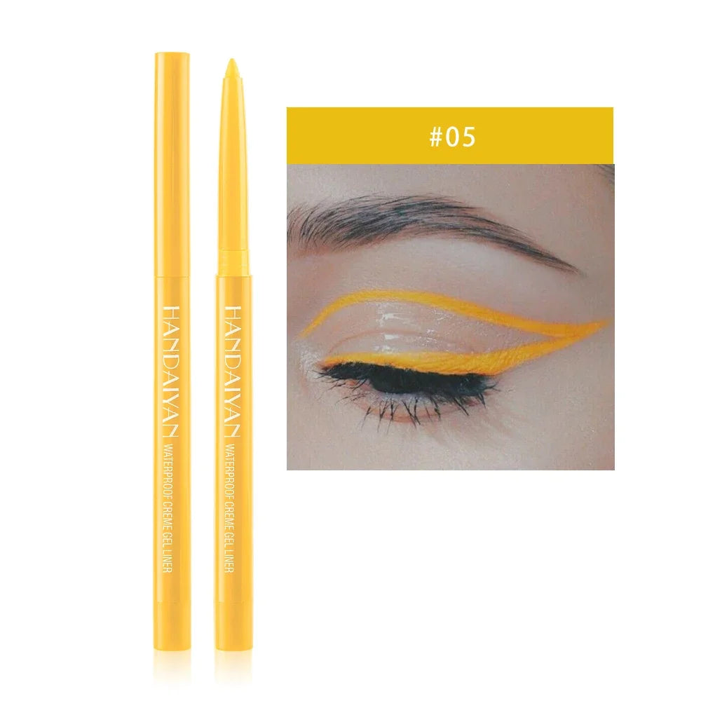 Matte Colorful Eye Liner Pen Cream 20 Colors Eyeliner Gel Pencils Option Easy To Wear Make Up Cosmetics White Yellow Blue Purple