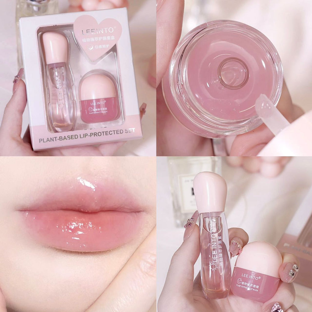 2Pcs/Box Lightweight Lip Mask Set Lip Balm Moisturizing Hydration Fade Lip Lines Lip Care Serum Primer Lip Oil Cosmetics Kit New