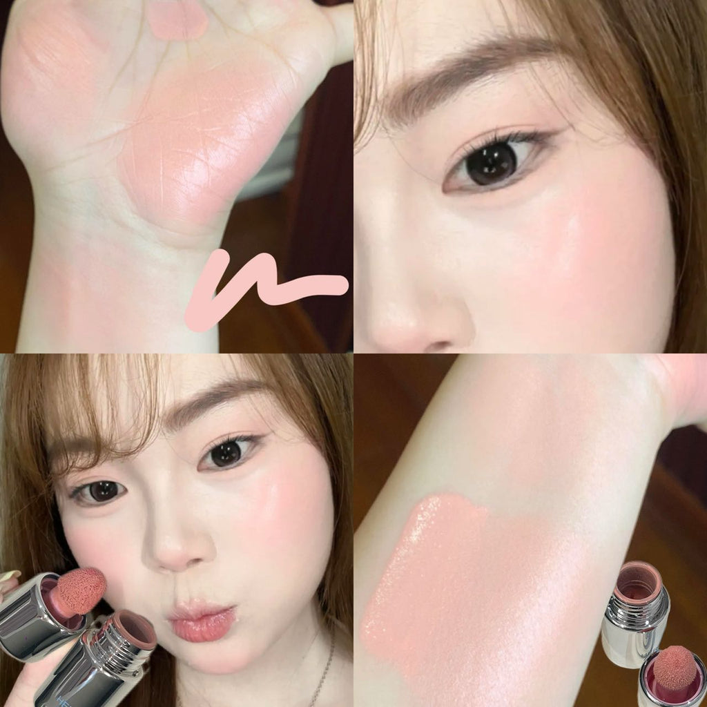 Low Saturation Matte Liquid Blush Water Light Cheek Cream Smooth Blush Big Sponge Brush Head Easy To Apply Natural Rouge Makeup