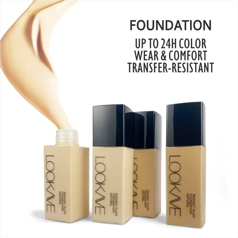 Full Cover Matte Foundation Lasting Moisturizing Brighten Concealer Liquid Foundation Waterproof  Base Makeup Cosmetics