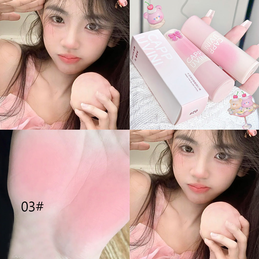 Blush Stick Soft Face Brightening Contouring Shadow Blusher Powder Peach Pinkish Cheek Tint Korean Makeup Cosmetics