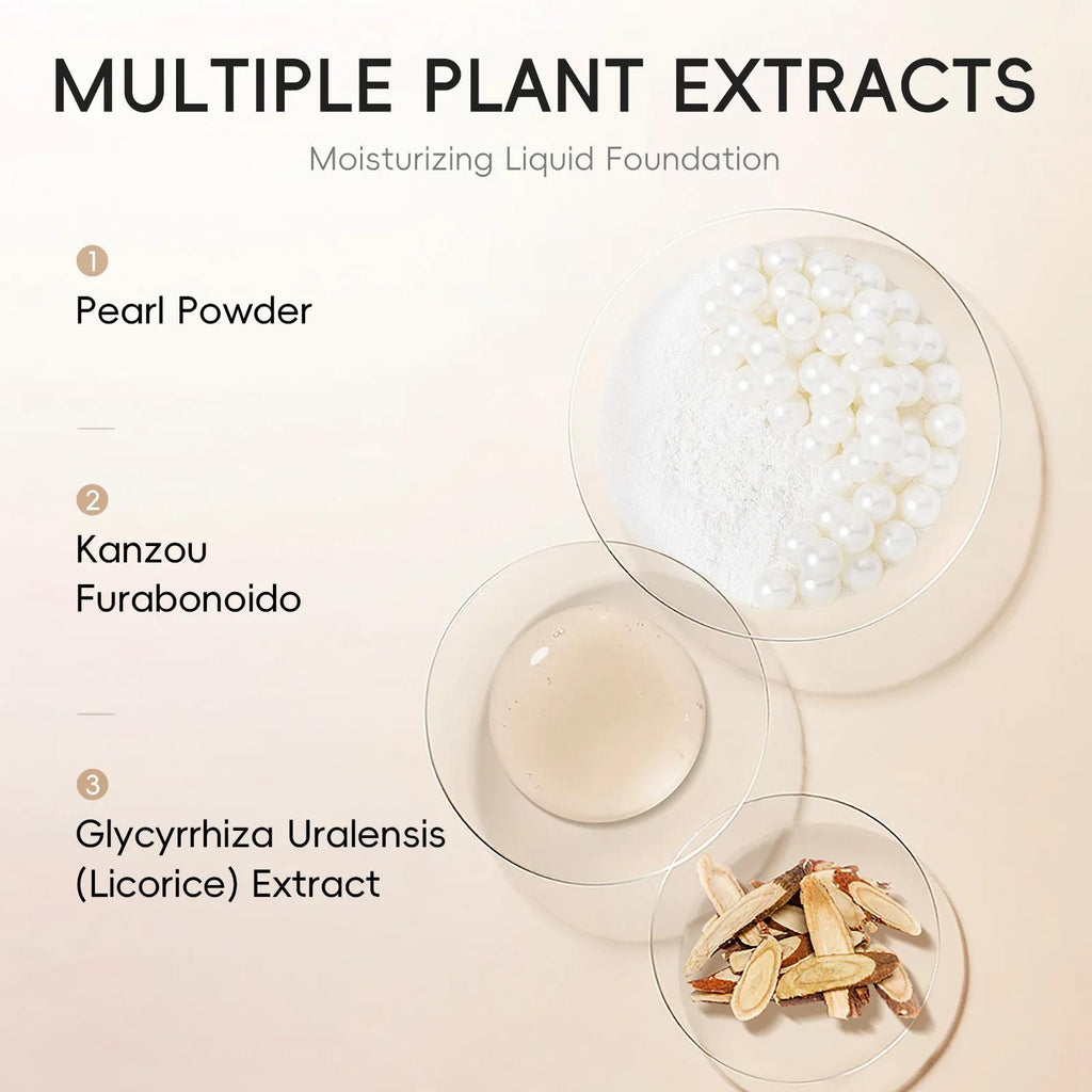 Oil Free Liquid Foundation Natural Matte Finish Concealer Waterproof Long Lasting Base Makeup for Flawless Skin