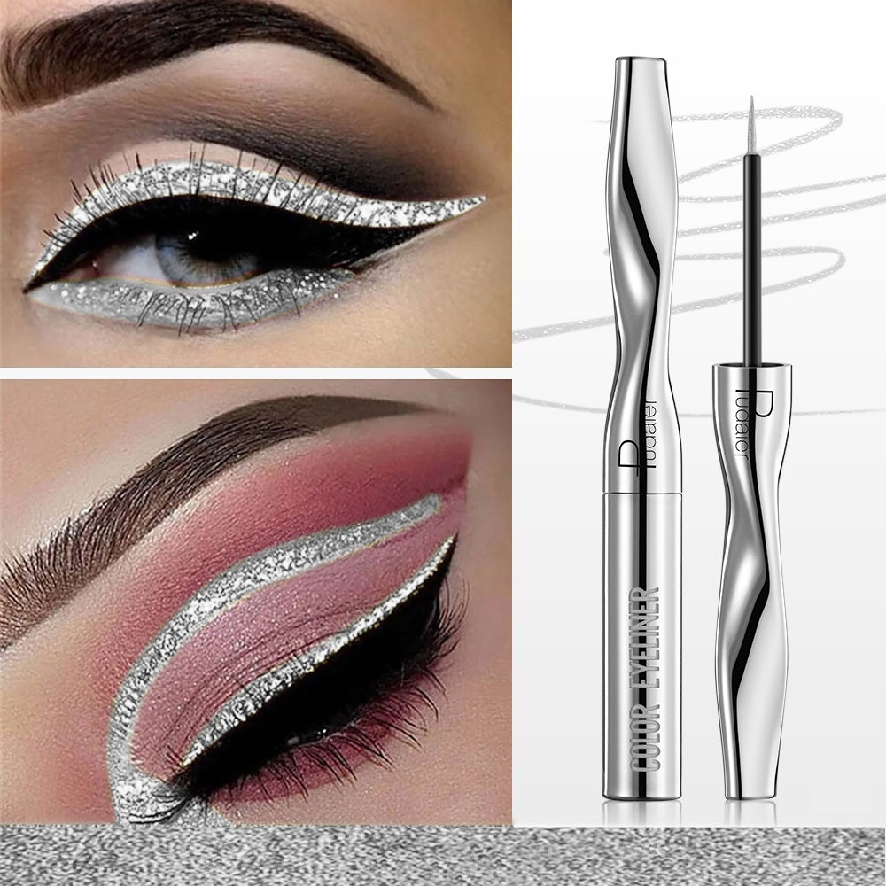 Pearlescent Glitter Powder Eyeliner Liquid Pen   Waterproof Sweat Proof Not Easy to Smudge  Not Caking  Colorful Liquid Eyelin