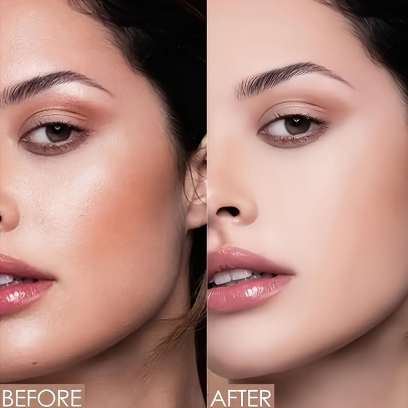 Milk Tea Waterproof Compact Powder - Full Coverage Contour and Concealer Matte Finish Double-Layer Portable Setting Powder