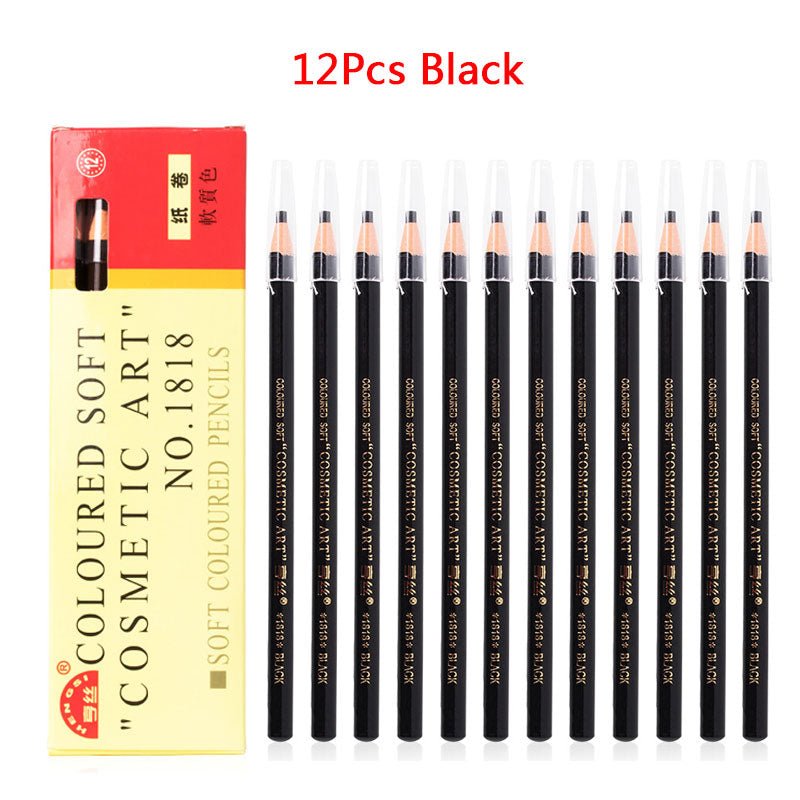 12Pcs/set Eyebrow Pencil Cosmetics for Makeup Tint Waterproof Microblading Pen Long Lasting Waterproof Blonde Brown Eye Brow