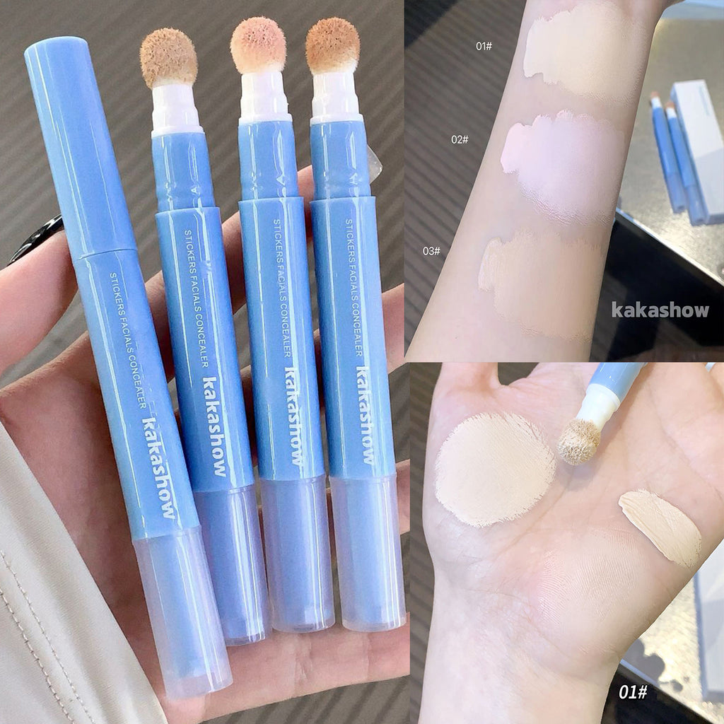 Stick Facial Concealer Liquid Cover Dark Circles Freckles Acne Long Lasting Foundation Makeup Rotating Sponge Tip Applicator