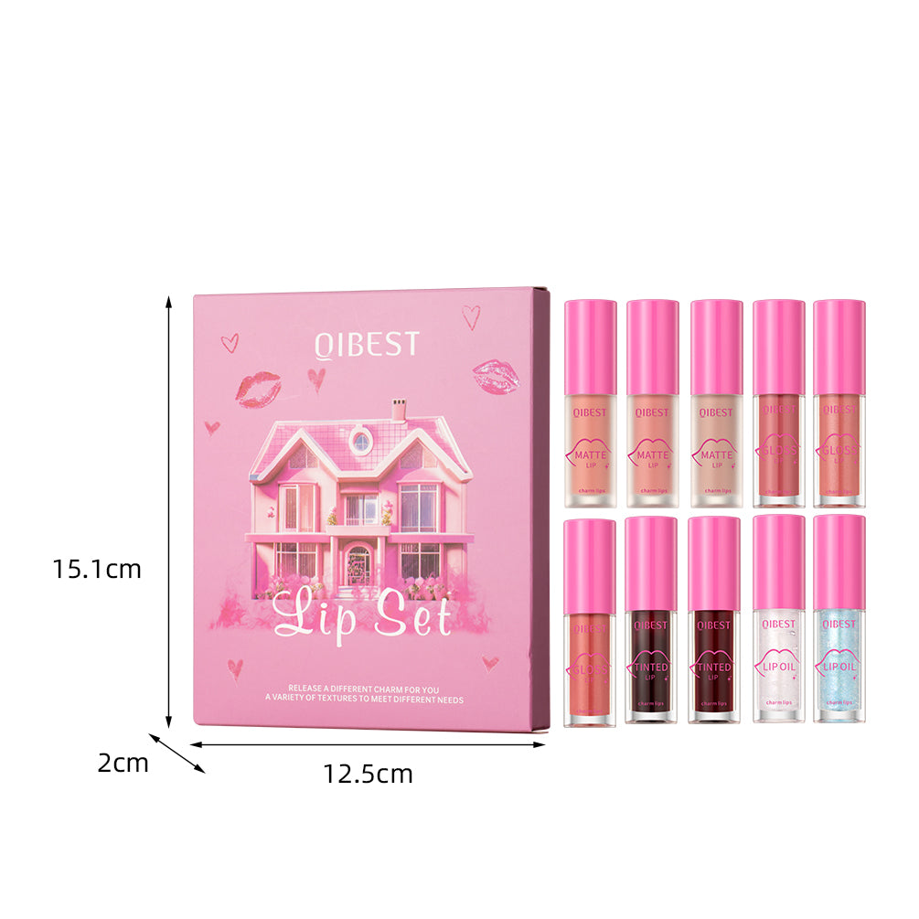 Mirror Lip Gloss Sets Waterproof Velvet Matte Liquid Lipstick Lasting Moisturizing Sexy Red Lip Tint Makeup Lip Oil Balm