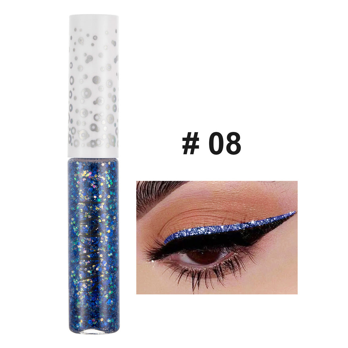 6 Colors Shiny Eye Liners Cosmetics For Women Pigment Silver Rose Gold Color Glitter Liquid Eyeliner Metallic Colorful Makeup