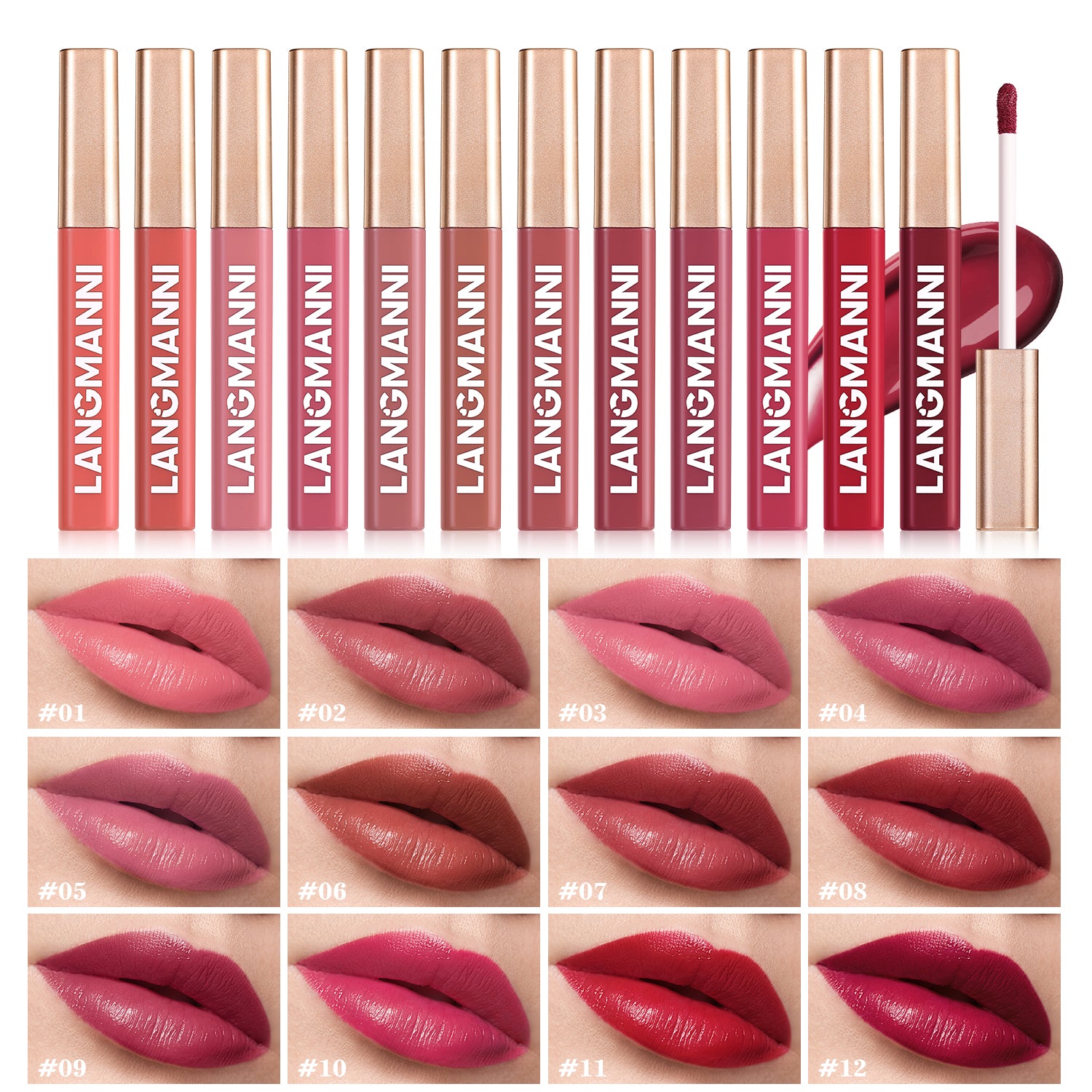 6pcs Matte Velvet Liquid Lipstick Set Long Lasting Color Waterproof and Sweatproof Not Easy to Stain Lip Gloss Set