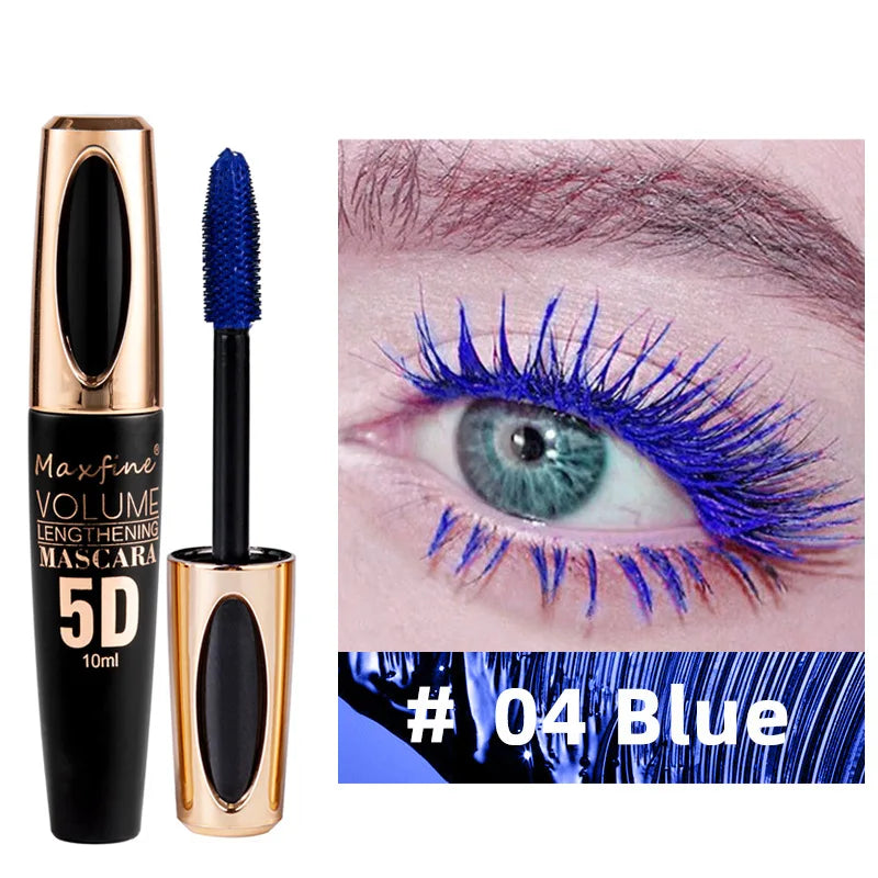 Waterproof Anti-sweat Mascara Lengthens Eyelashes Extension Blue Silk Fiber Mascara Female Non-smudge Mascara Makeup Cosmetic