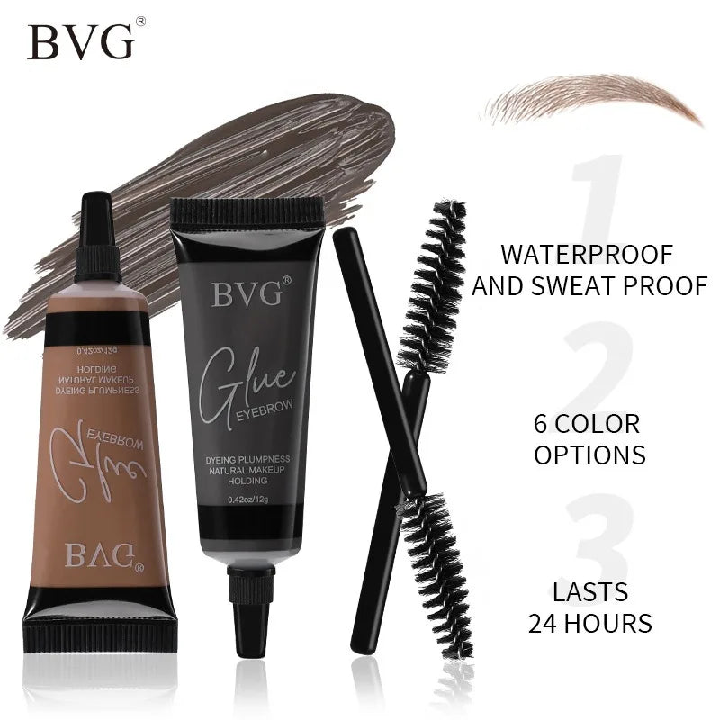 Eyelash Eyebrow Dye Tint Set 6Colors Eyebrows Cream Black Brown Coffee Red Waterproof Brow Enhancers Dye Gel Mascara Makeup Tool