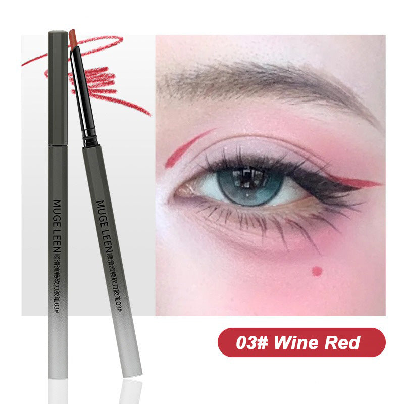 1Pc Sexy Rose Red Eye Liner Pencil Natural Matte Wine Red Lying Silkworm Eyeliner Easy To Color Waterproof Eye Make Up Cosmetics