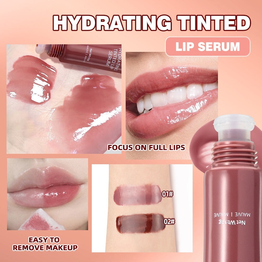 Crystal Dark Brown Mirror Water Lip Gloss Nude Lip Glaze Transparent Glass Oil Waterproof Liquid Lipstick Clear Tint Makeup