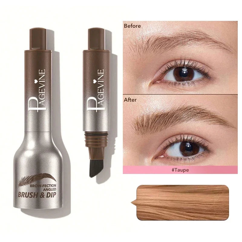Square Brush Eyebrow Cream Waterproof Velvet Wild Eyebrow Tint Pen Eyebrow Cream Lasting Color Rendering 3D Makeup Wild Eye Brow