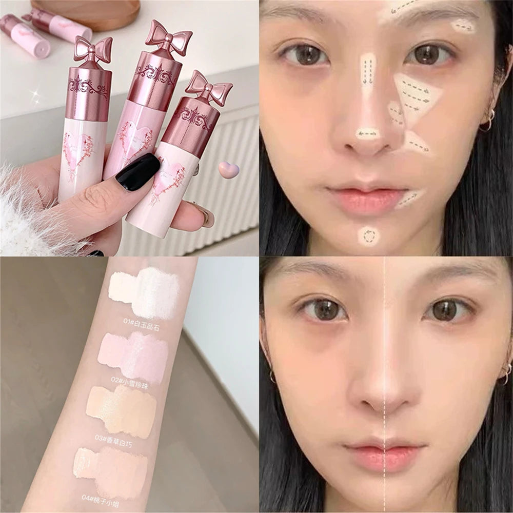 Fairy Pink Liquid Brighten Concealer Stick Face Repair Liquid Highgloss Matte Natural Lasting Cover Acne Spot Dark Circle Makeup