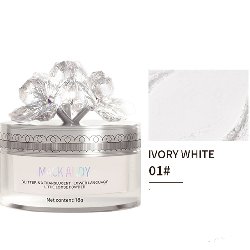 Crystal Flower Setting Powder Oil Control Compact Waterproof Powder Exquisite Translucent Face Powder Dupe Makeup Large Capacity
