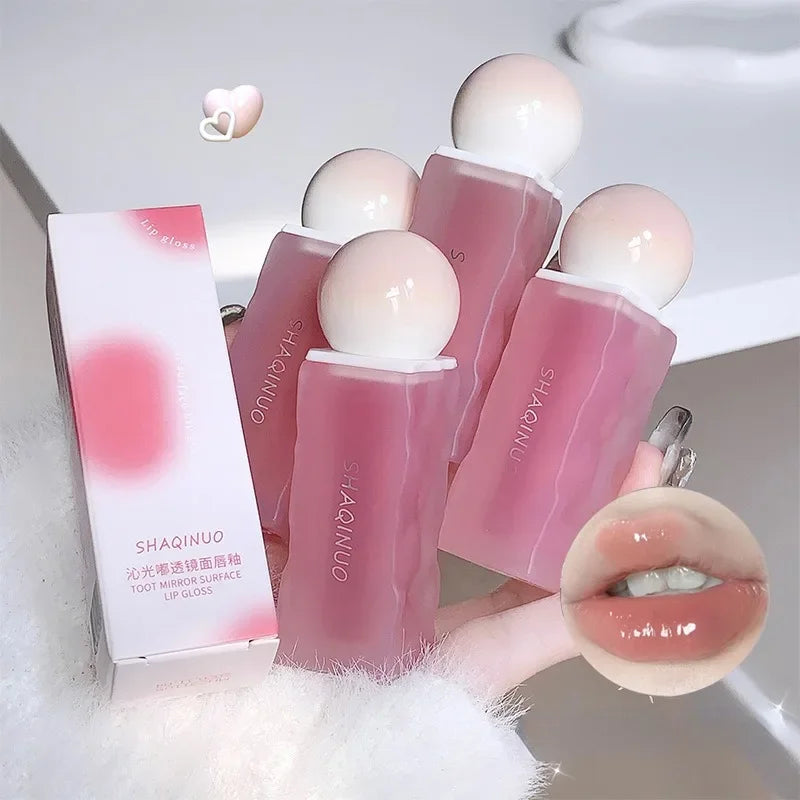 7 Color Moisturizing Lip Tint Jelly Liquid Lipstick Non Sticky Cup Sexy Lip Mud Mirror Water Lip Glaze Women Makeup Cosmetics