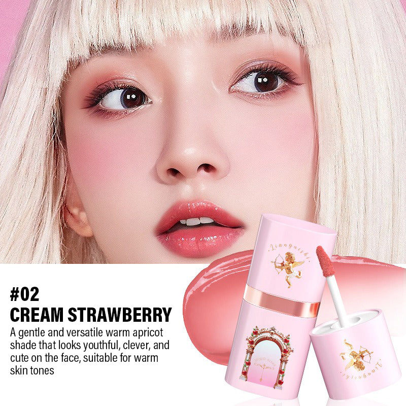 Cherry Red Liquid Blush Stick Creamy Cheek Tint Silky Matte Finish Longwear Hydration Brighten Contour Makeup Cosmetics