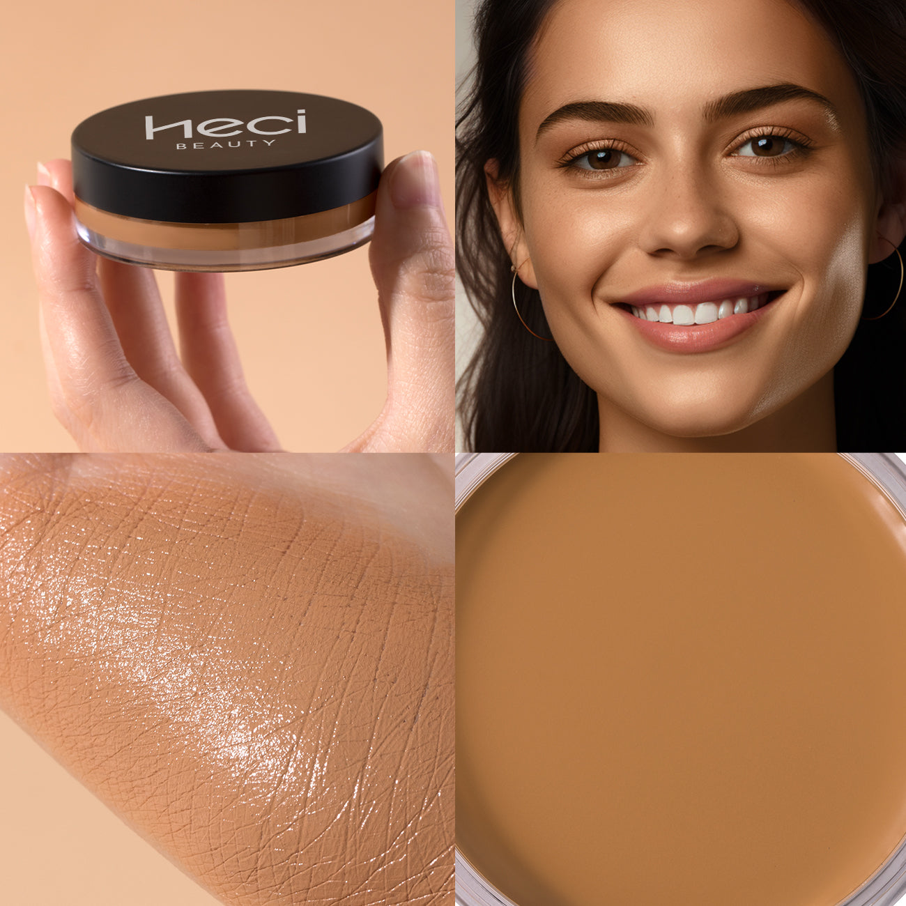 Waterproof Foundation Full Coverage Oil-control Matte Velvet Nourishing Flawless Cream Foundation  0.7oz Cream Bronzer Makeup