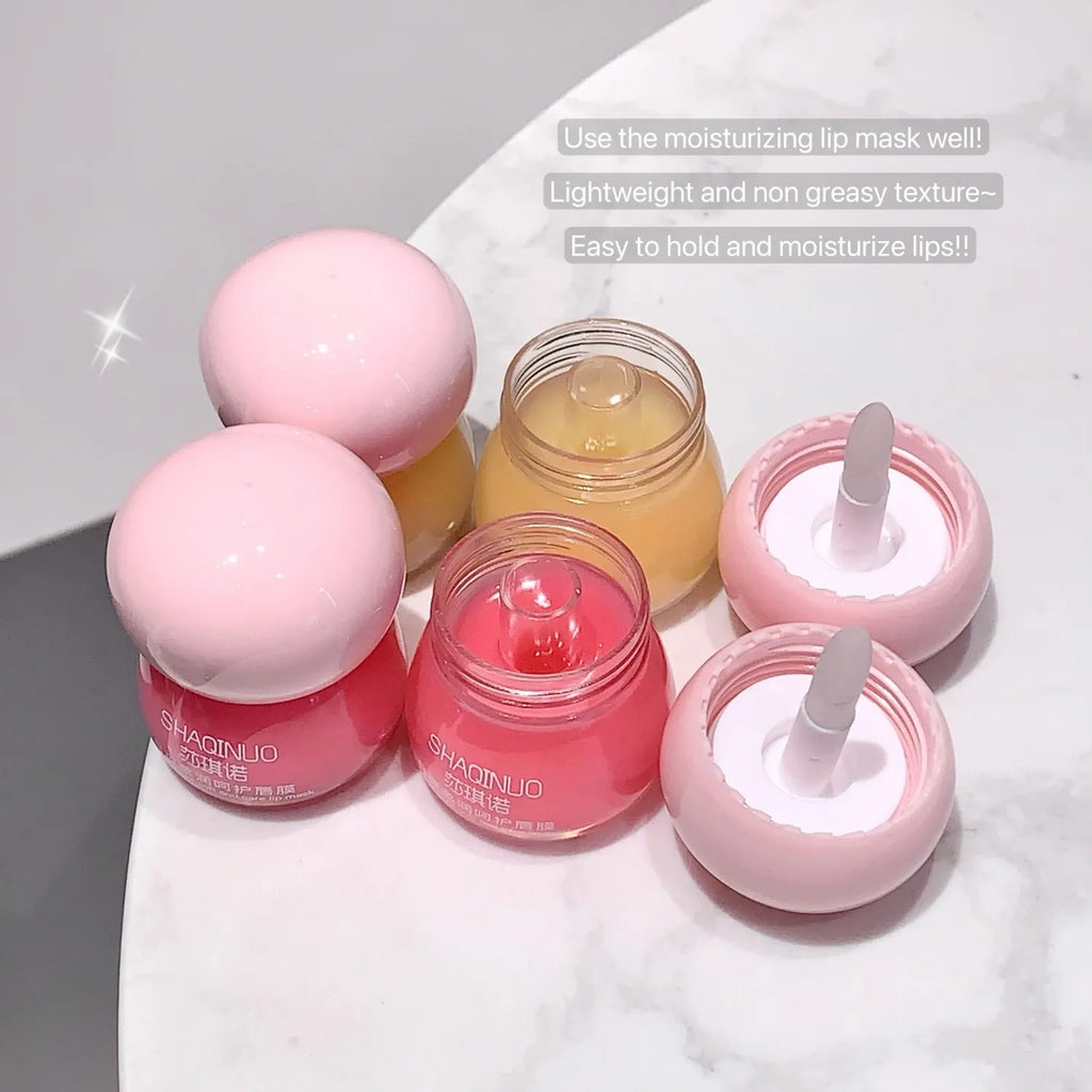 1/2Pc Lightweight Lip Mask Fruit Lip Balm Lasting Moisturizing Clear Lips Oil Non-sticky Lips Care Serum Primer Lip Gloss Makeup