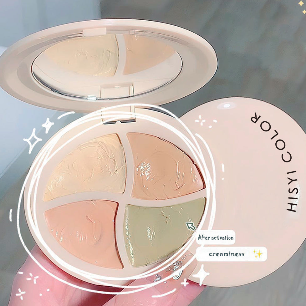 Four-color concealer   cover dark eye circles   acne wrinkles  matte moisturizing   brightening makeup products