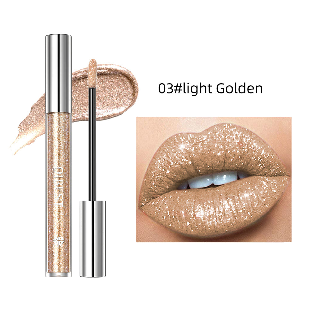 6 Colors Sparkling Liquid Lipstick Lip Gloss Moisturizing Long-Lasting Makeup Gray Diamond Waterproof Lip Tint Cosmetics