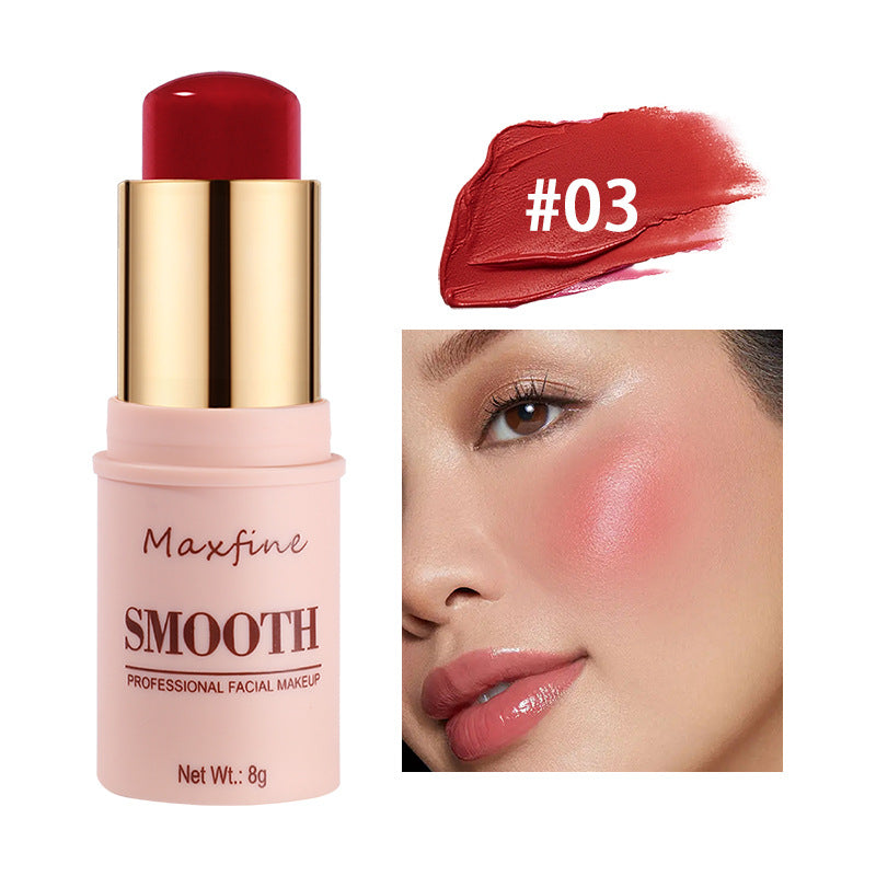 Smooth Blush Stick Naturally Saturated Long-lasting Waterproof Easy to Wear Matte Blush 3 in 1 Makeup Used On Lips Eyes Cheeks