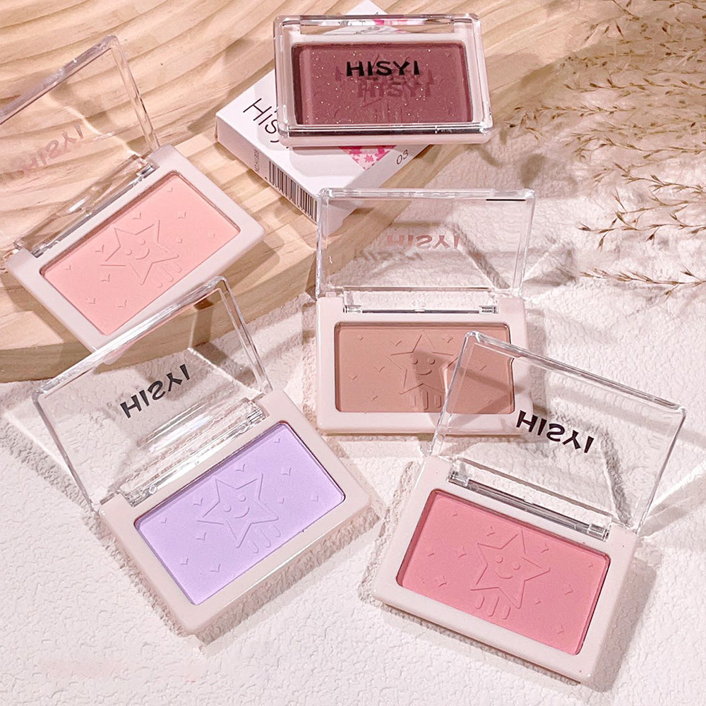 Smart  clear monochrome blush matte  natural whitening  brightening cheeks purple nude makeup  fine flash rouge