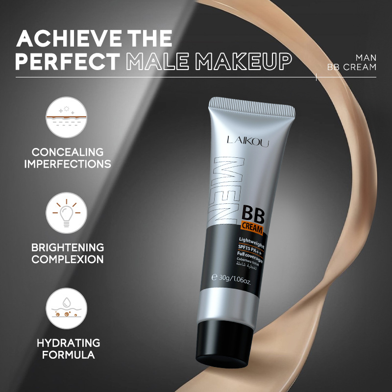 Men's BB Cream-Full Coverage Long-Lasting Waterproof Men's Concealer Natural Color Suitable for Gifts for Men's Christmas Gifts
