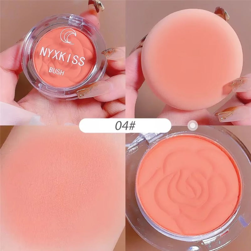 Embossed Petals Blush Peach Pink Orange Tint Makeup Blush Palette Cheek Contour Rouge Cosmetics Long-lasting Face Brightens