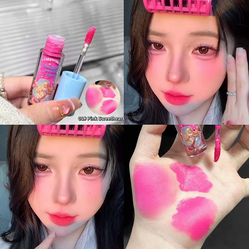 Pink Purple Soft Cream Blush Makeup Velvet Mousse Liquid Blusher Apricot Cheek Tint Rouge Cream Matte Natural Smooth Blush Stick